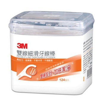 3M-雙線細滑牙線棒盒裝(124支/盒)