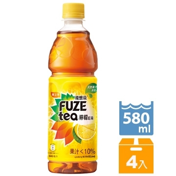 FUZEtea飛想茶檸檬紅茶580ml/4入