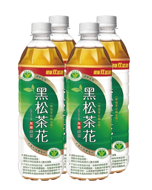 【黑松】茶花無糖綠茶580ml 4入/組